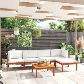 Gartenmöbel 6 Stück cremefarbene Kissen aus massivem Akazienholz von vidaXL, Gartensets - Ref: Foro24-3057881, Preis: 537,24 ...