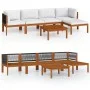 Garden furniture 6 pcs cream cushions solid acacia wood by vidaXL, Garden sets - Ref: Foro24-3057881, Price: 508,20 €, Discou...