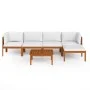 Muebles de jardín 6 pzas cojines crema madera maciza de acacia de vidaXL, Conjuntos de jardín - Ref: Foro24-3057881, Precio: ...
