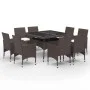 Gartenmöbel 9-teilig aus synthetischem Rattan und braunem Glas von vidaXL, Gartensets - Ref: Foro24-3058341, Preis: 681,53 €,...