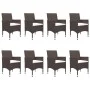 Gartenmöbel 9-teilig aus synthetischem Rattan und braunem Glas von vidaXL, Gartensets - Ref: Foro24-3058341, Preis: 681,53 €,...