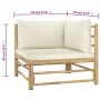 Gartenmöbel-Set 2-teilig aus Bambus und cremeweißen Kissen von vidaXL, Gartensets - Ref: Foro24-3058201, Preis: 284,54 €, Rab...