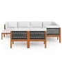 Muebles de jardín 10 pzas cojines crema madera maciza acacia de vidaXL, Conjuntos de jardín - Ref: Foro24-3057892, Precio: 93...