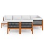 Muebles de jardín 10 pzas cojines crema madera maciza acacia de vidaXL, Conjuntos de jardín - Ref: Foro24-3057892, Precio: 96...