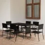 7-Piece Black Synthetic Rattan Garden Dining Set by vidaXL, Garden sets - Ref: Foro24-3059446, Price: 281,52 €, Discount: %