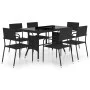 7-Piece Black Synthetic Rattan Garden Dining Set by vidaXL, Garden sets - Ref: Foro24-3059446, Price: 281,52 €, Discount: %