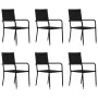 7-Piece Black Synthetic Rattan Garden Dining Set by vidaXL, Garden sets - Ref: Foro24-3059446, Price: 281,52 €, Discount: %