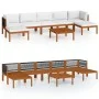 Garden furniture 8 pcs cream cushions solid acacia wood by vidaXL, Garden sets - Ref: Foro24-3057906, Price: 800,49 €, Discou...