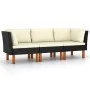 3-seater garden sofa with black synthetic rattan cushions by vidaXL, Garden sets - Ref: Foro24-3059729, Price: 231,13 €, Disc...