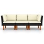 3-Sitzer-Gartensofa mit schwarzen Kissen aus synthetischem Rattan von vidaXL, Gartensets - Ref: Foro24-3059729, Preis: 234,05...