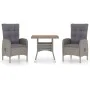 Garden furniture 3 pieces synthetic rattan gray acacia wood by vidaXL, Garden sets - Ref: Foro24-3058523, Price: 393,12 €, Di...