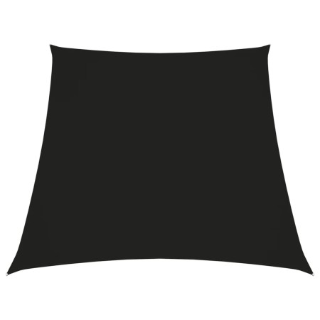 Toldo de vela trapezoidal de tela oxford negro 3/5x4 m