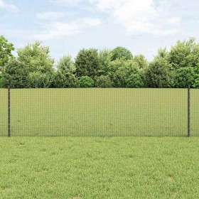 Reja con postes Gris 0.6 x 100 m Acero