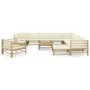 Garden furniture set 12 pieces bamboo and cream white cushions by vidaXL, Garden sets - Ref: Foro24-3058225, Price: 1,00 €, D...