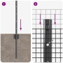 Reja con postes Gris 0.6 x 100 m Acero