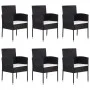 7-Piece Black Synthetic Rattan Garden Dining Set by vidaXL, Garden sets - Ref: Foro24-3059419, Price: 353,79 €, Discount: %
