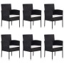 7-teiliges Garten-Ess-Set aus schwarzem synthetischem Rattan von vidaXL, Gartensets - Ref: Foro24-3059419, Preis: 340,42 €, R...
