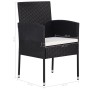 7-teiliges Garten-Ess-Set aus schwarzem synthetischem Rattan von vidaXL, Gartensets - Ref: Foro24-3059419, Preis: 340,42 €, R...