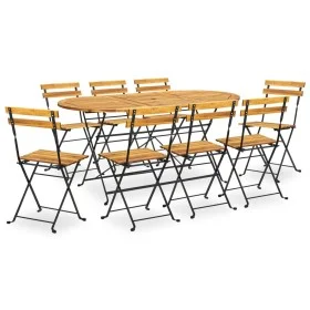 Folding garden dining table 9 pieces made of solid acacia wood by vidaXL, Garden sets - Ref: Foro24-3058158, Price: 456,69 €,...