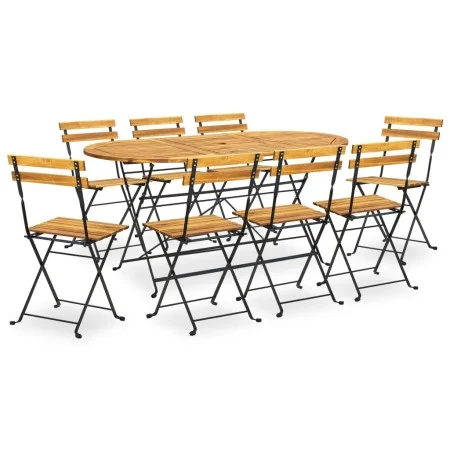 Folding garden dining table 9 pieces made of solid acacia wood by vidaXL, Garden sets - Ref: Foro24-3058158, Price: 456,69 €,...
