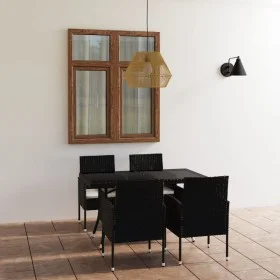 5-Piece Black Synthetic Rattan Garden Dining Set by vidaXL, Garden sets - Ref: Foro24-3059416, Price: 269,91 €, Discount: %