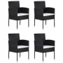 5-Piece Black Synthetic Rattan Garden Dining Set by vidaXL, Garden sets - Ref: Foro24-3059416, Price: 269,91 €, Discount: %