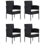 5-teiliges Garten-Ess-Set aus schwarzem synthetischem Rattan von vidaXL, Gartensets - Ref: Foro24-3059416, Preis: 250,30 €, R...