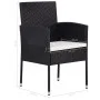 5-teiliges Garten-Ess-Set aus schwarzem synthetischem Rattan von vidaXL, Gartensets - Ref: Foro24-3059416, Preis: 269,91 €, R...