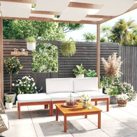 Garden furniture 4 pcs cream cushions solid acacia wood by vidaXL, Garden sets - Ref: Foro24-3057903, Price: 321,41 €, Discou...
