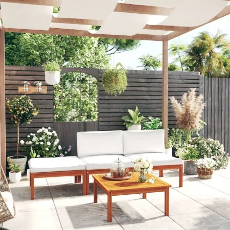 Garden furniture 4 pcs cream cushions solid acacia wood by vidaXL, Garden sets - Ref: Foro24-3057903, Price: 312,37 €, Discou...