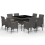 Garden dining set 9 pieces PE rattan and gray acacia wood by vidaXL, Garden sets - Ref: Foro24-3058345, Price: 652,54 €, Disc...