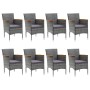 Garden dining set 9 pieces PE rattan and gray acacia wood by vidaXL, Garden sets - Ref: Foro24-3058345, Price: 628,79 €, Disc...