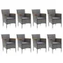 Garden dining set 9 pieces PE rattan and gray acacia wood by vidaXL, Garden sets - Ref: Foro24-3058345, Price: 652,54 €, Disc...