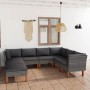 8-piece garden furniture set and gray synthetic rattan cushions by vidaXL, Garden sets - Ref: Foro24-3059719, Price: 557,45 €...