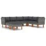 8-piece garden furniture set and gray synthetic rattan cushions by vidaXL, Garden sets - Ref: Foro24-3059719, Price: 550,04 €...