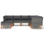 8-piece garden furniture set and gray synthetic rattan cushions by vidaXL, Garden sets - Ref: Foro24-3059719, Price: 550,04 €...