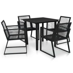 5-piece black PVC rattan garden dining set by vidaXL, Garden sets - Ref: Foro24-3058282, Price: 396,65 €, Discount: %