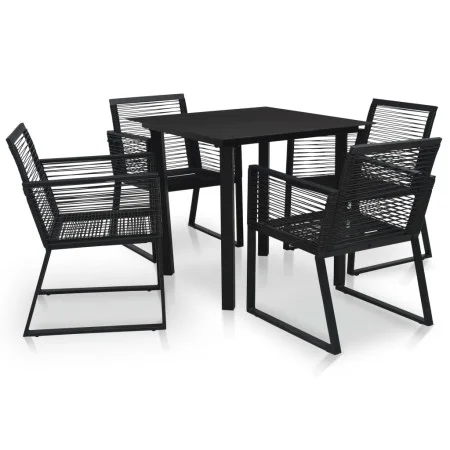 5-piece black PVC rattan garden dining set by vidaXL, Garden sets - Ref: Foro24-3058282, Price: 396,63 €, Discount: %