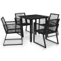 5-piece black PVC rattan garden dining set by vidaXL, Garden sets - Ref: Foro24-3058282, Price: 396,63 €, Discount: %