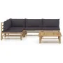 5-piece bamboo garden furniture set with dark gray cushions by vidaXL, Garden sets - Ref: Foro24-3058242, Price: 465,43 €, Di...