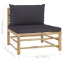 5-teiliges Gartenmöbel-Set aus Bambus mit dunkelgrauen Kissen von vidaXL, Gartensets - Ref: Foro24-3058242, Preis: 476,74 €, ...
