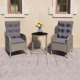 Gartentisch und Stühle 3 Stück synthetisches Rattan und graues Glas von vidaXL, Gartensets - Ref: Foro24-3058538, Preis: 339,...