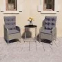 Garden table and chairs set, 3 pieces, synthetic rattan and gray glass by vidaXL, Garden sets - Ref: Foro24-3058538, Price: 3...