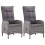 Garden table and chairs set, 3 pieces, synthetic rattan and gray glass by vidaXL, Garden sets - Ref: Foro24-3058538, Price: 3...