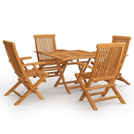 Juego de comedor para jardín 5 piezas madera maciza teca by vidaXL, Garden sets - Ref: Foro24-3059584, Price: 439,98 €, Disco...