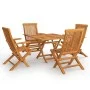 Juego de comedor para jardín 5 piezas madera maciza teca by vidaXL, Garden sets - Ref: Foro24-3059584, Price: 439,98 €, Disco...