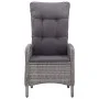 Garden table and chairs set, 3 pieces, synthetic rattan and gray glass by vidaXL, Garden sets - Ref: Foro24-3058538, Price: 3...