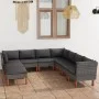 9-teiliges Gartenmöbel-Set und graue synthetische Rattankissen von vidaXL, Gartensets - Ref: Foro24-3059721, Preis: 660,72 €,...