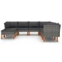 9-teiliges Gartenmöbel-Set und graue synthetische Rattankissen von vidaXL, Gartensets - Ref: Foro24-3059721, Preis: 660,72 €,...
