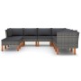9-teiliges Gartenmöbel-Set und graue synthetische Rattankissen von vidaXL, Gartensets - Ref: Foro24-3059721, Preis: 668,53 €,...